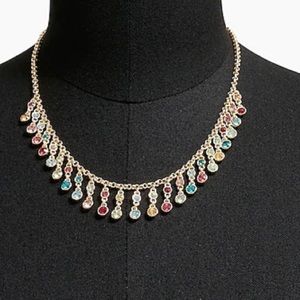 J. Crew Factory Rainbow Crystal Statement Necklace NWT